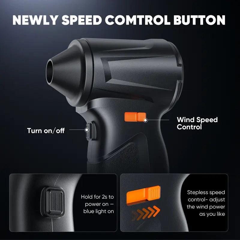 SHEKAR Electric Air Duster, Compressed Air Blower Gun, Adjustable Gears, Rechargeable Cordless, Mini Turbo Jet Fan for Keyboard, PC, Car, Home & Outdoor Cleaning Powerful Portable #Summervibes