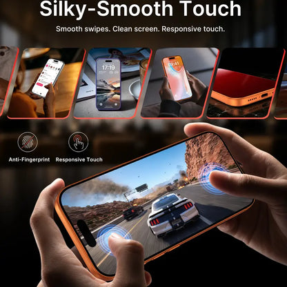 Pandashield 2-Pcs REDEDGE Red Privacy Screen Protector Tempered Glass for Iphone 13,14,15,16,17,18 plus Pro Max - HD Transparent, Anti-Spy, 9H Hardness, Full Coverage, Easy Install Smartphone Protective Accessory