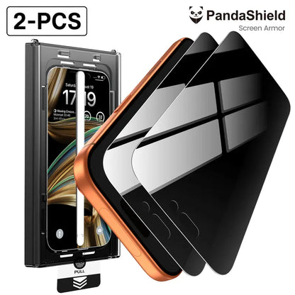 Pandashield 2-Pcs REDEDGE Red Privacy Screen Protector Tempered Glass for Iphone 13,14,15,16,17,18 plus Pro Max - HD Transparent, Anti-Spy, 9H Hardness, Full Coverage, Easy Install Smartphone Protective Accessory