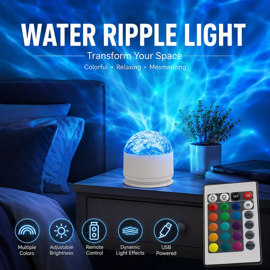 JEYUIN 16-Color Changing Star Projector with Remote Control - Ripple Design, Ocean Waves LED Lighting, 3.2 Inch Tabletop, Room Decor, Cool Gadget, Women'S Gift, Back to School Audio Projector