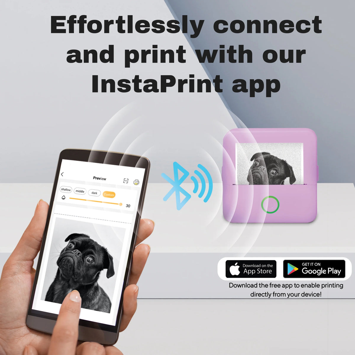 CTP500 Wireless Mini Portable Inkless Thermal Printer & Label Maker + Paper, Android & Ios (Purple)