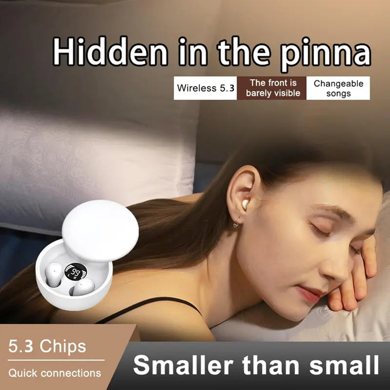MSHUKCOE Smallest Invisible In-Ear Wireless Bluetooth Earbuds - Low Profile Micro Discreet Hidden Headphones with Port, Charging, Waterproof Design, LED Status Display for Small Ear Canals, Work, Sleep | Tiktok Shop Back to School