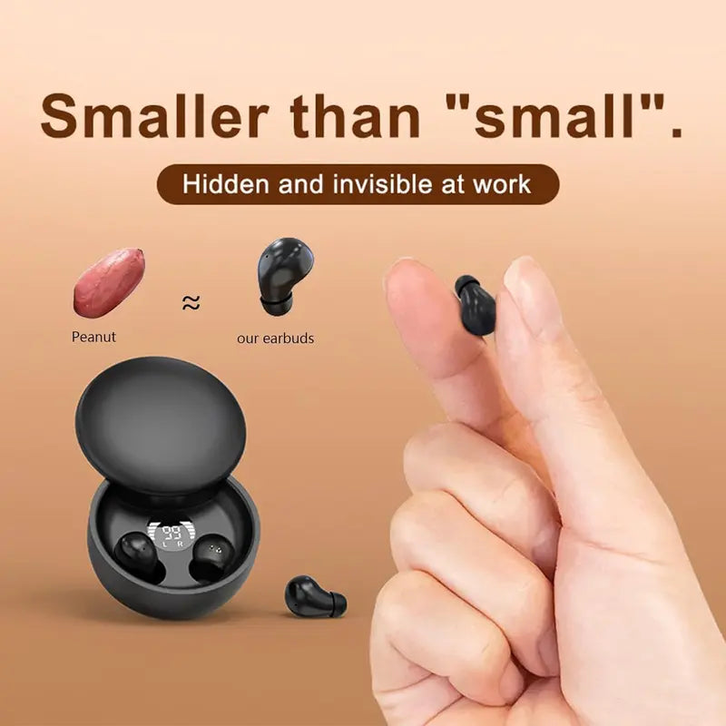 MSHUKCOE Smallest Invisible In-Ear Wireless Bluetooth Earbuds - Low Profile Micro Discreet Hidden Headphones with Port, Charging, Waterproof Design, LED Status Display for Small Ear Canals, Work, Sleep | Tiktok Shop Back to School