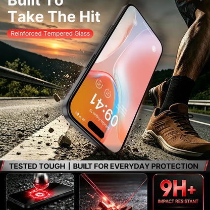 Pandashield 2-Pcs REDEDGE Red Privacy Screen Protector Tempered Glass for Iphone 13,14,15,16,17,18 plus Pro Max - HD Transparent, Anti-Spy, 9H Hardness, Full Coverage, Easy Install Smartphone Protective Accessory