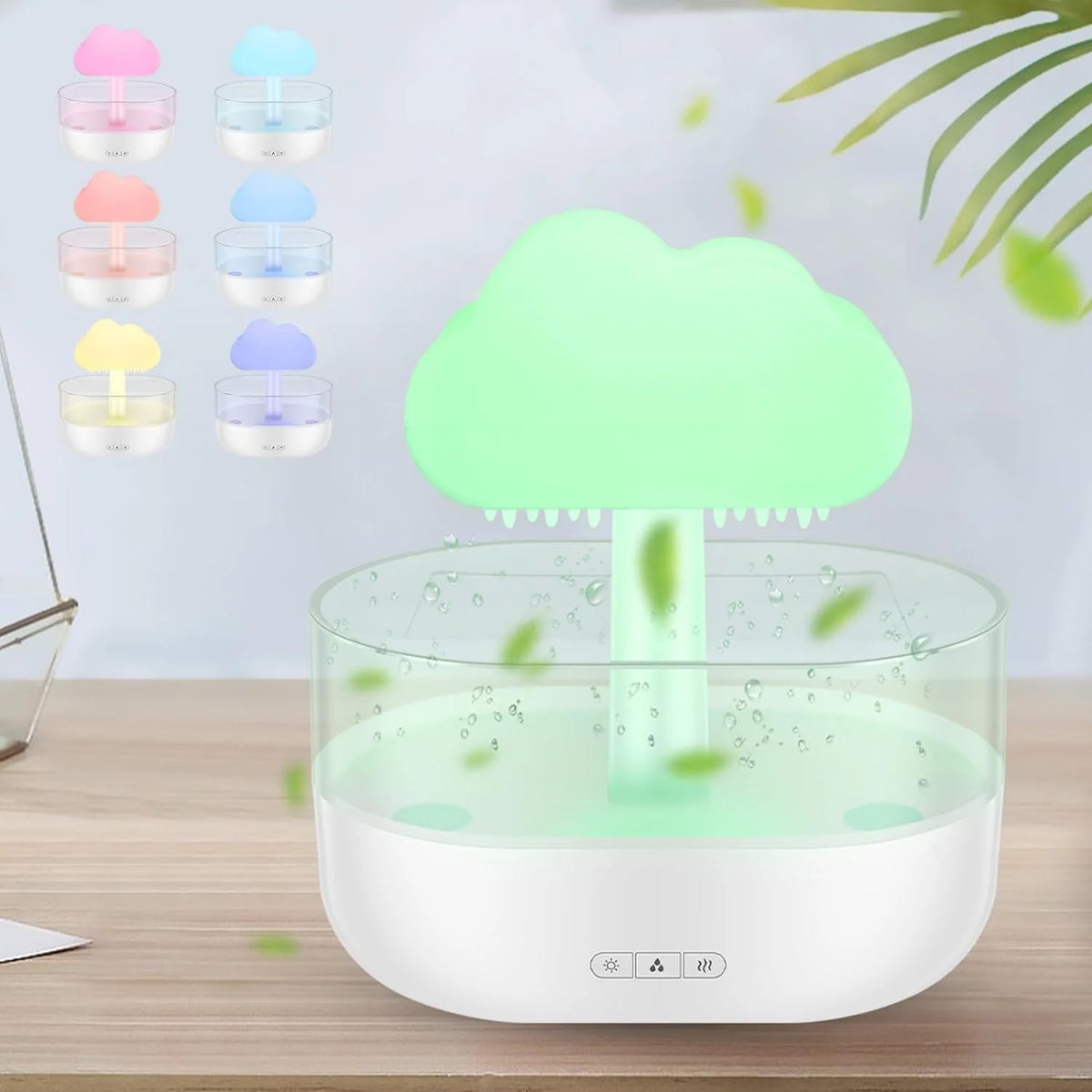 7 Color Lights Rain Cloud Humidifier, Timing Water Drip Aroma Diffuser, Mushroom Waterfall Lamp for Home Office Bedroom